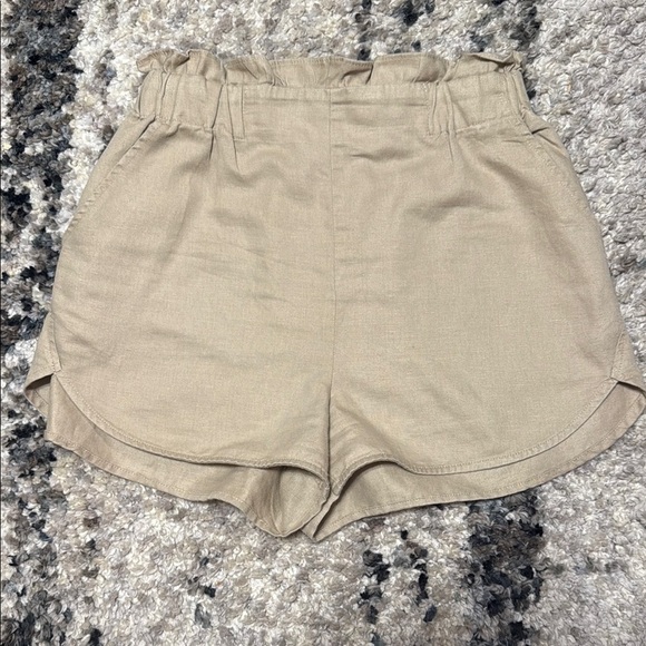 Zara Tan High Waist Shorts Relaxed Fit - Picture 1 of 8